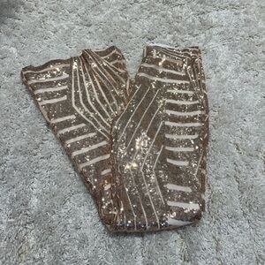 Sequin Striped Pants